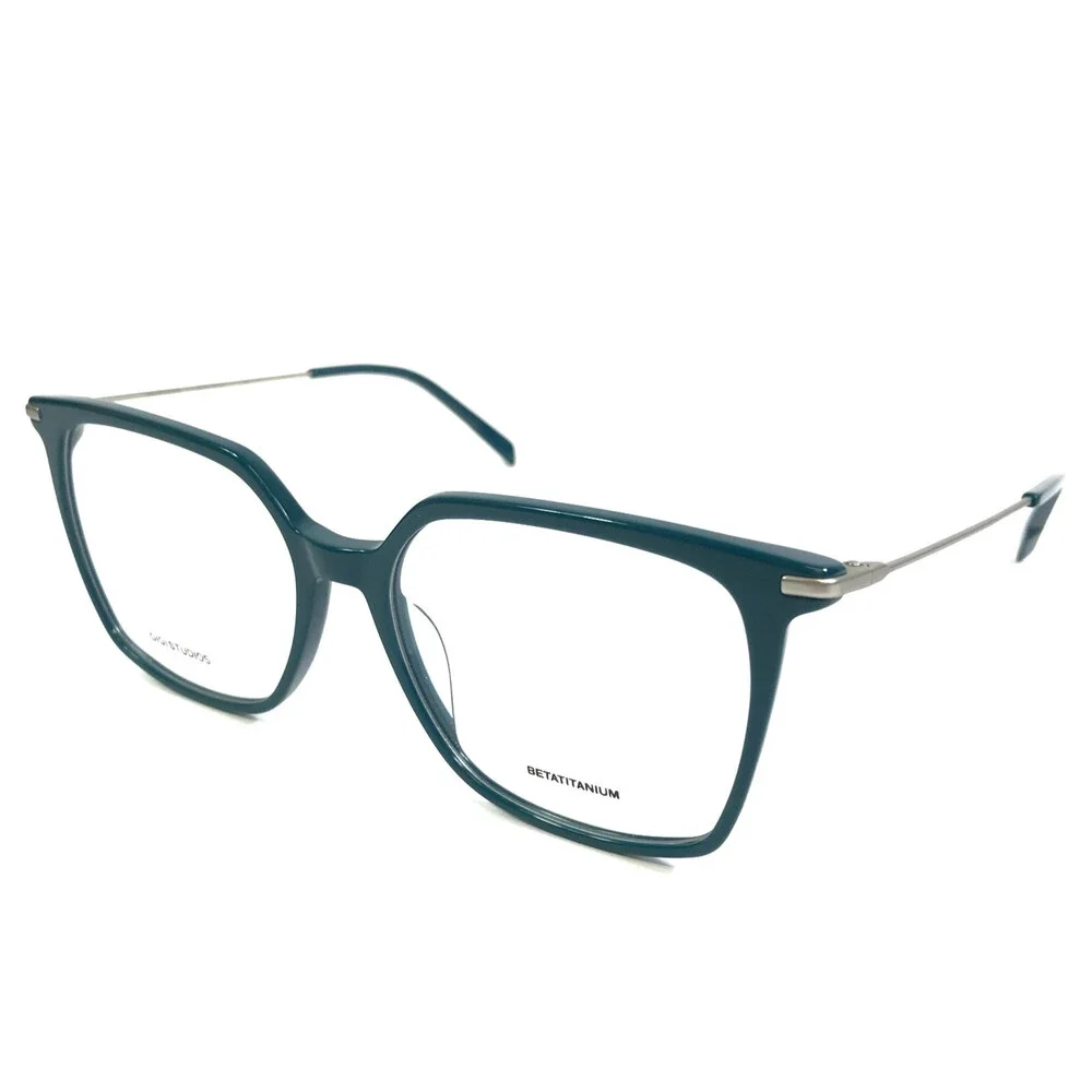 Gigi Studios Eyeglasses Frames AMARA GS8002/030 Green Silver Titanium 55-16-145